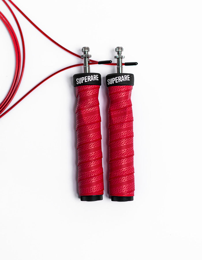 Superare Deluxe Jump Rope w/ Removable Weights - Red/Black