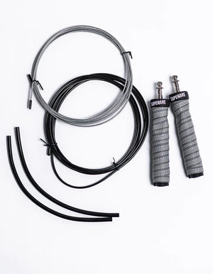 Superare Deluxe Jump Rope w/ Removable Weights - Grey/Black