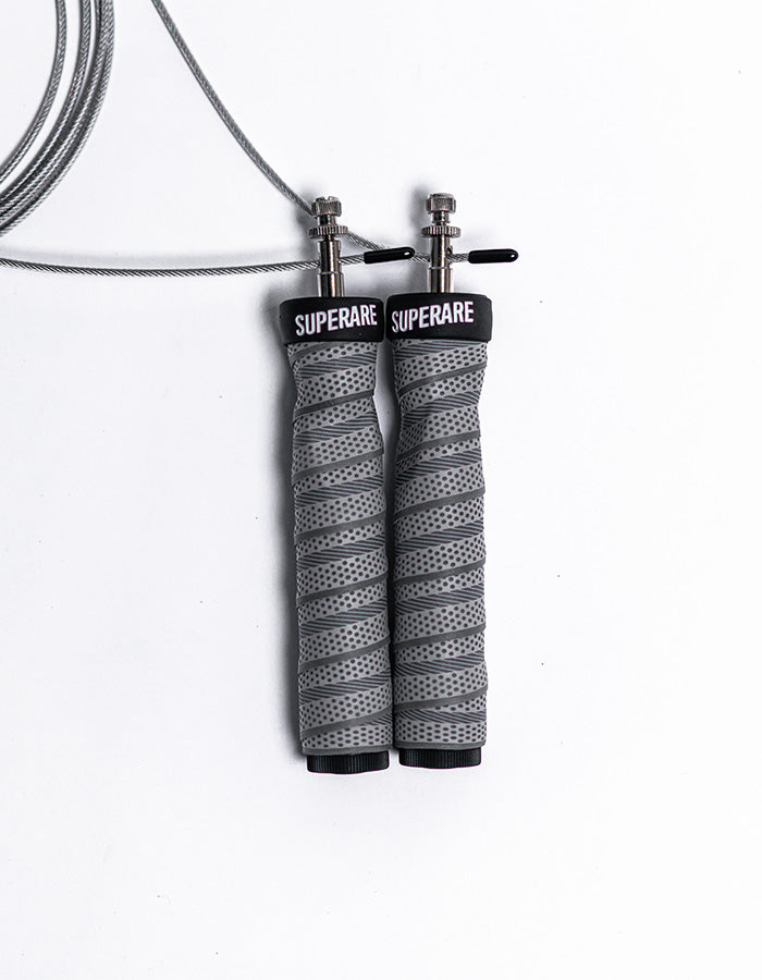 Superare Deluxe Jump Rope w/ Removable Weights - Grey/Black