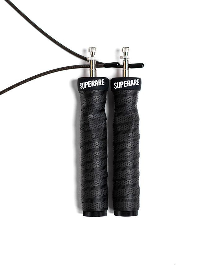 Superare Deluxe Jump Rope w/ Removable Weights - Black/Black