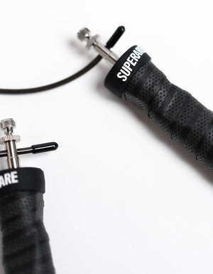 Superare Deluxe Jump Rope w/ Removable Weights - Black/Black