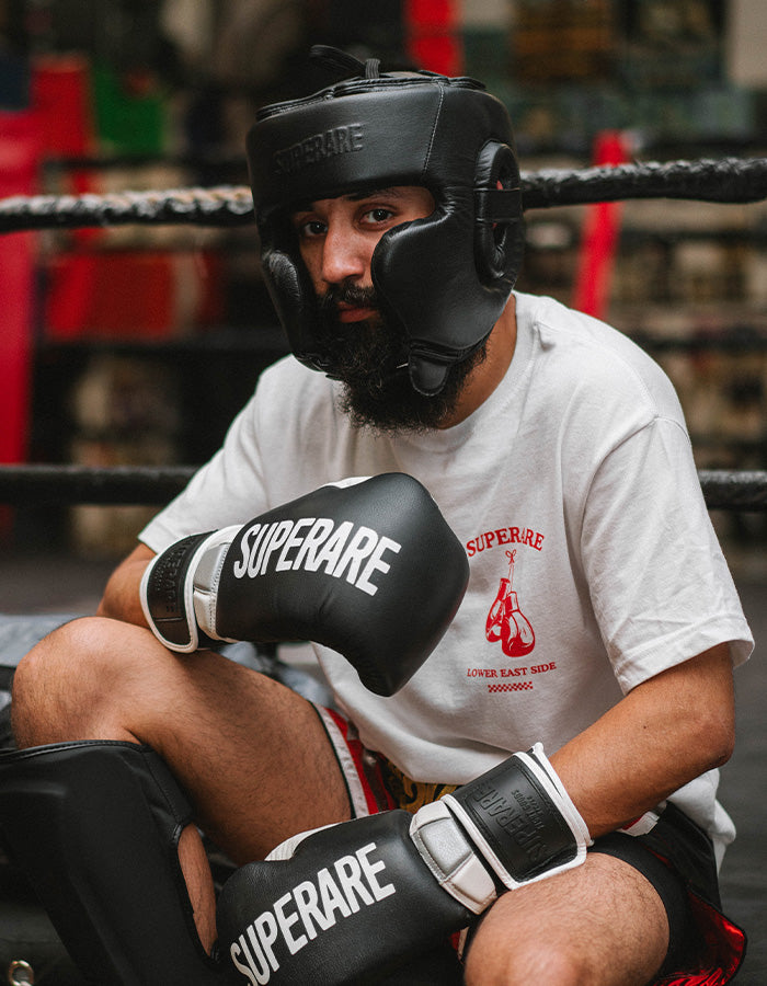 One Series Leather Boxing Headgear White / L