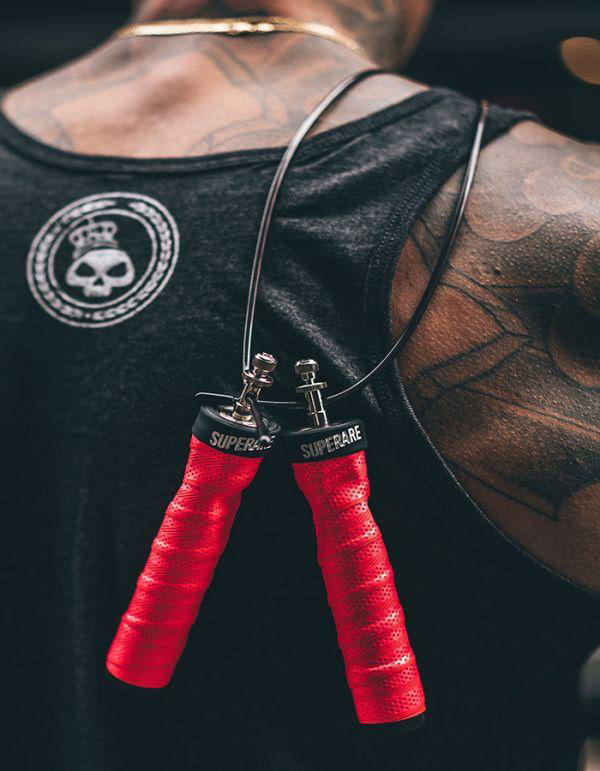 Superare Deluxe Jump Rope w/ Removable Weights - Red/Black
