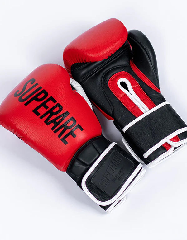 Superare One Series "SuperGel" Velcro Gloves - Red/Black