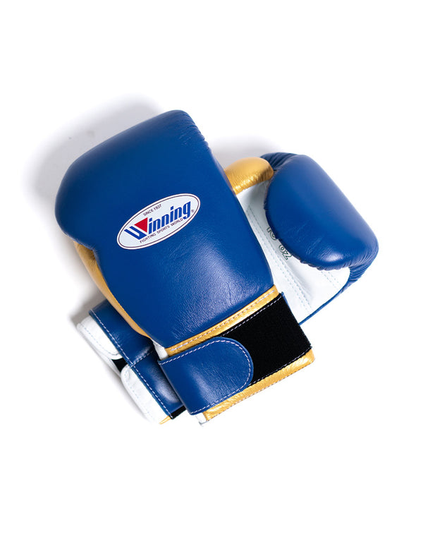 Winning Custom Velcro Gloves - Blue/Gold