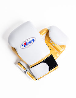 Winning Custom Velcro Gloves - White/Gold