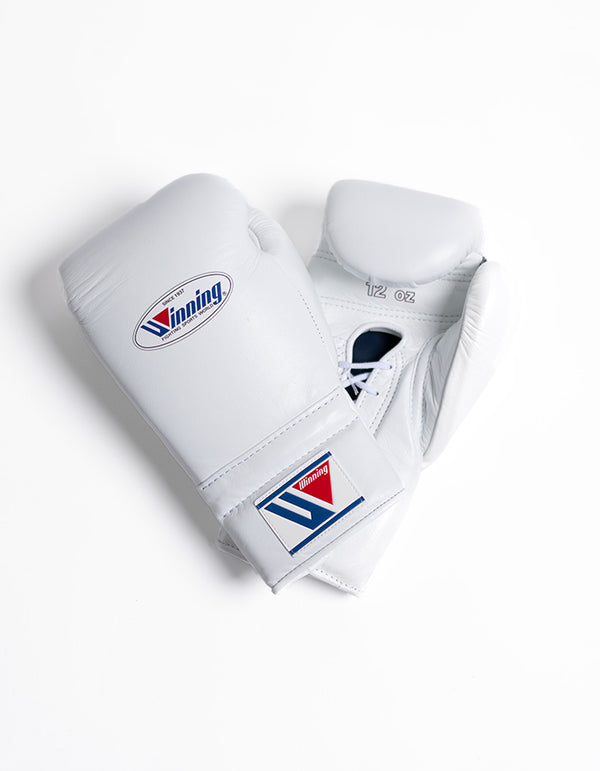 Winning Lace Up Gloves - White