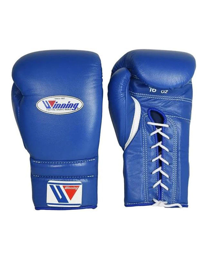 Winning Lace Up Gloves - Blue